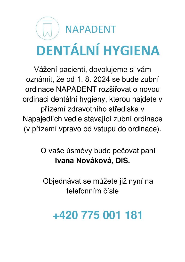 Nově otevřená dentální hygiena v Napajedlích