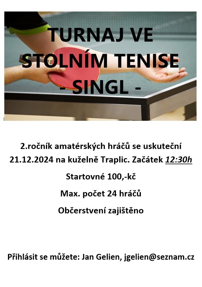 Turnaj ve stolním tenise 21.12.2024