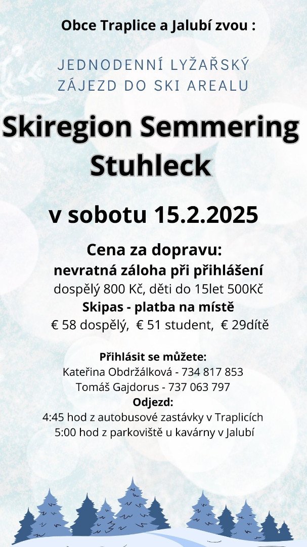 Lyžařský zájezd do Rakouska v sobotu 15. 2. 2025